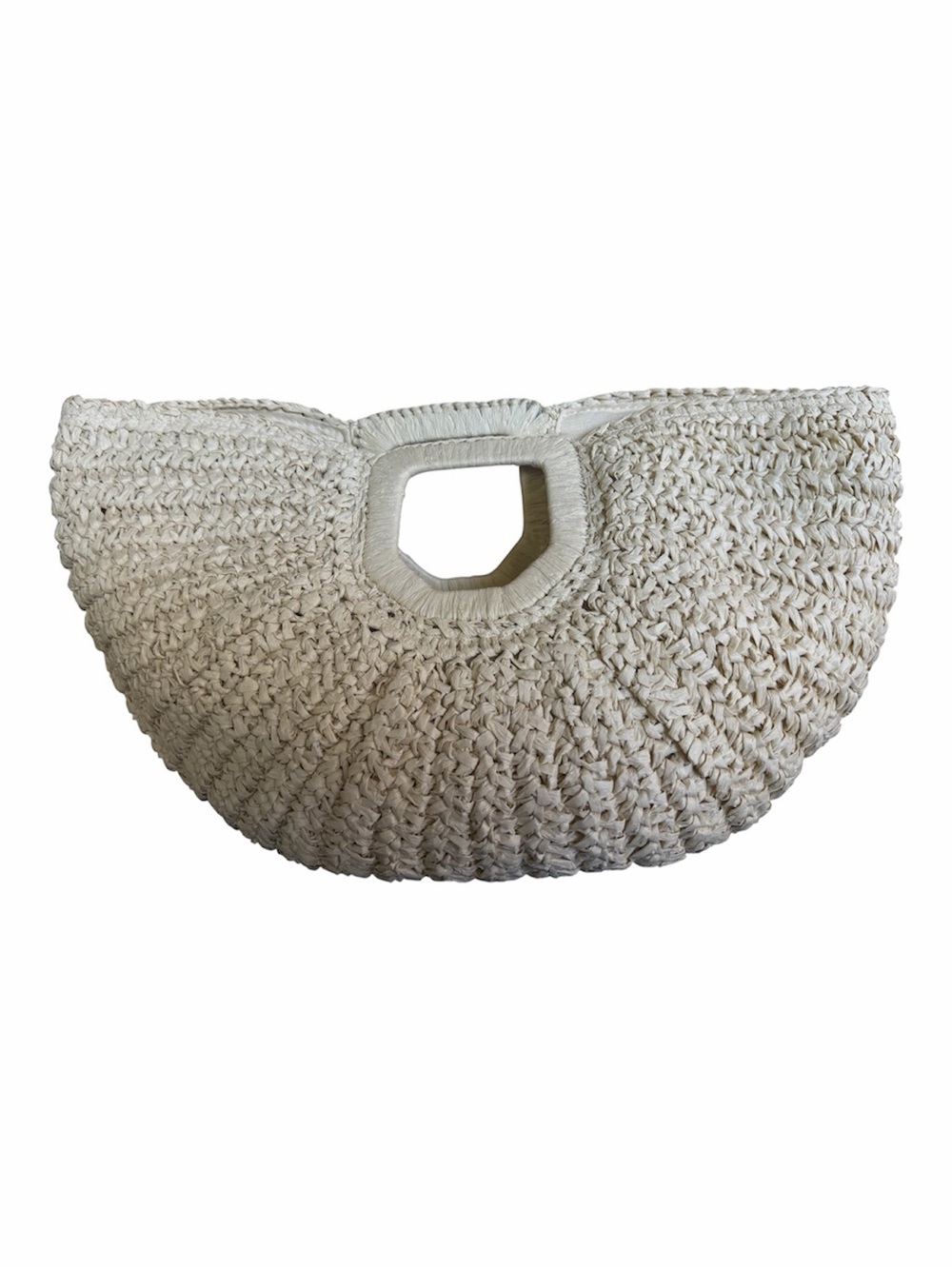 Ramla Woven Straw Half Moon Tote with Built-In Handle